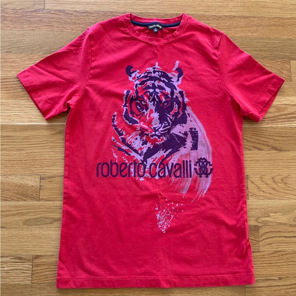 Roberto Cavalli Big Boys Teens Red T-Shirt Top Tee Size M